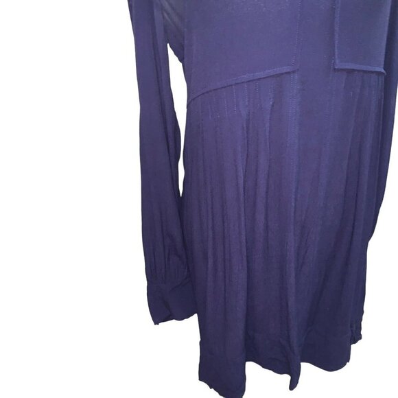 Diane von Furstenberg Women's Shift Mini Dress Size 8 Empire Waist V-Neck Blue - Picture 6 of 9